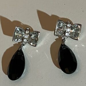 Avon Black and Silver Teardrop Earrings